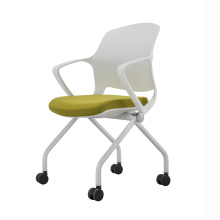 Popular Design PP Plastic Foldable Training Chair Stckable Meeting Chair with Castors